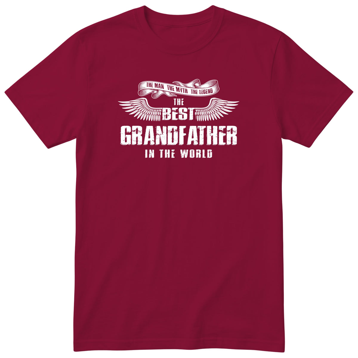 Burgundy The Best Grandfather In The World wings t-shirt - the man, the myth, the legend, gift for grandfather