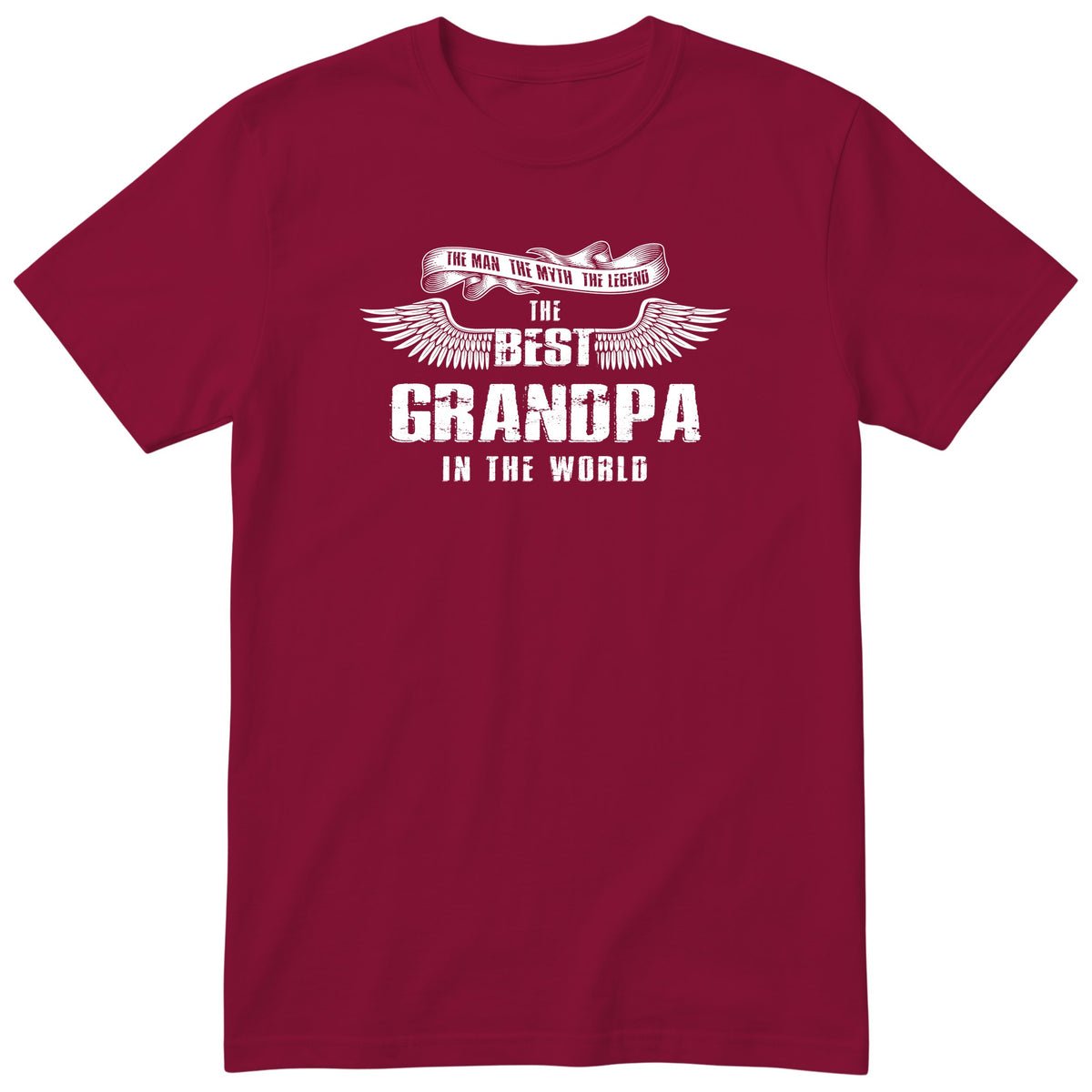Burgundy The Best Grandpa In The World wings t-shirt - the man, the myth, the legend, gift for grandpa