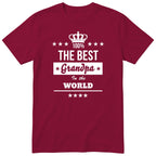 The Best Grandpa In The World t-shirt - burgundy, sentimental family gift