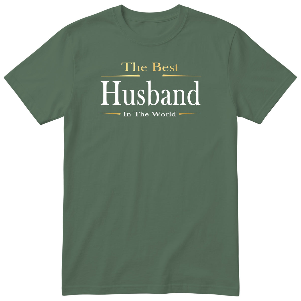 Olive The Best Husband In The World Exclusive t-shirt with gold lettering - anniversary gift from the wife, English print