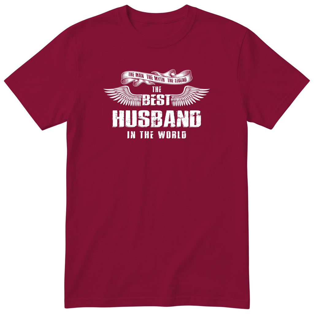Burgundy The Best Husband In The World wings t-shirt - the man, the myth, the legend, gift for husband