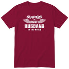 Burgundy The Best Husband In The World wings t-shirt - the man, the myth, the legend, gift for husband