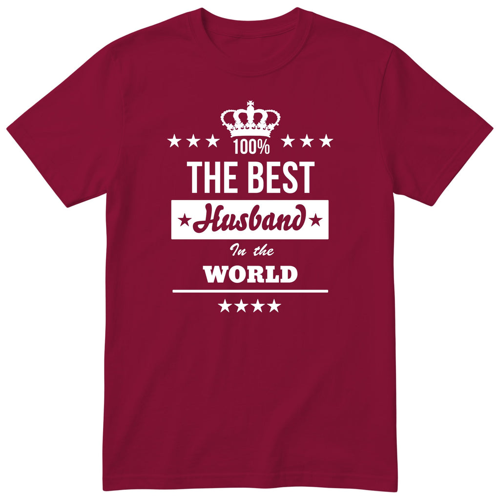 The Best Husband In The World t-shirt - burgundy, anniversary gift