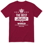 The Best Husband In The World t-shirt - burgundy, anniversary gift
