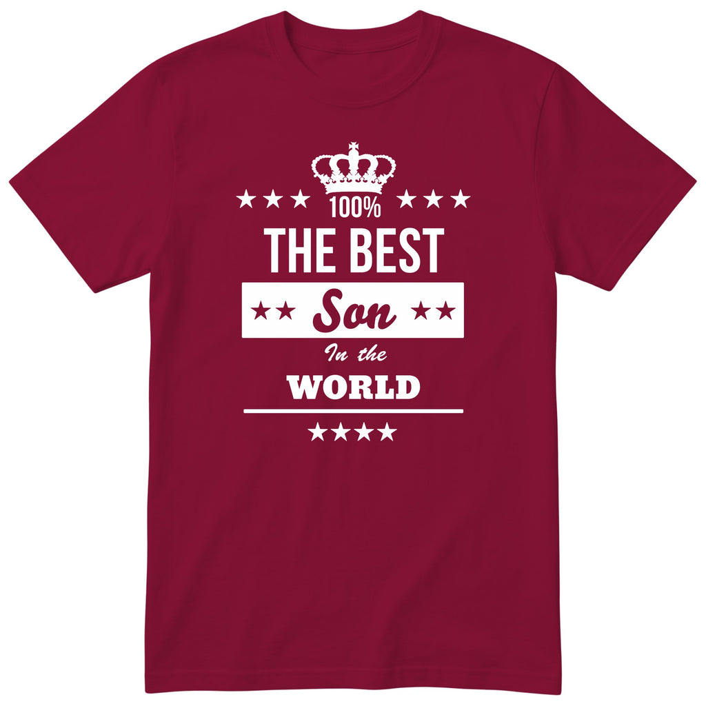 The Best Son In The World t-shirt - one-colour crown badge design, gift for son