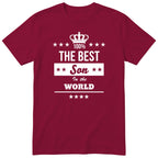 The Best Son In The World t-shirt - one-colour crown badge design, gift for son