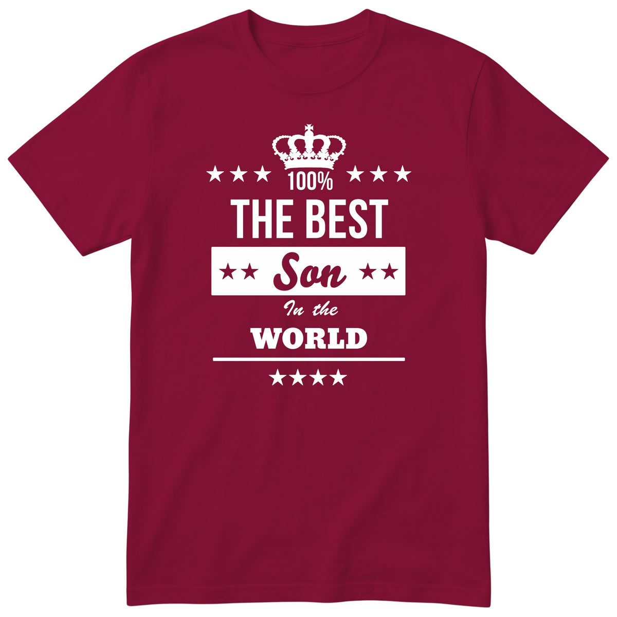 The Best Son In The World t-shirt - one-colour crown badge design, gift for son