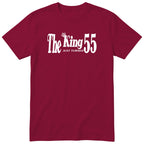 The King Just Turned 55 burgundy t-shirt