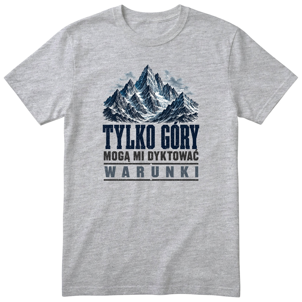 Koszulka górska Polska - szary t-shirt z nadrukiem dla pasjonata gór