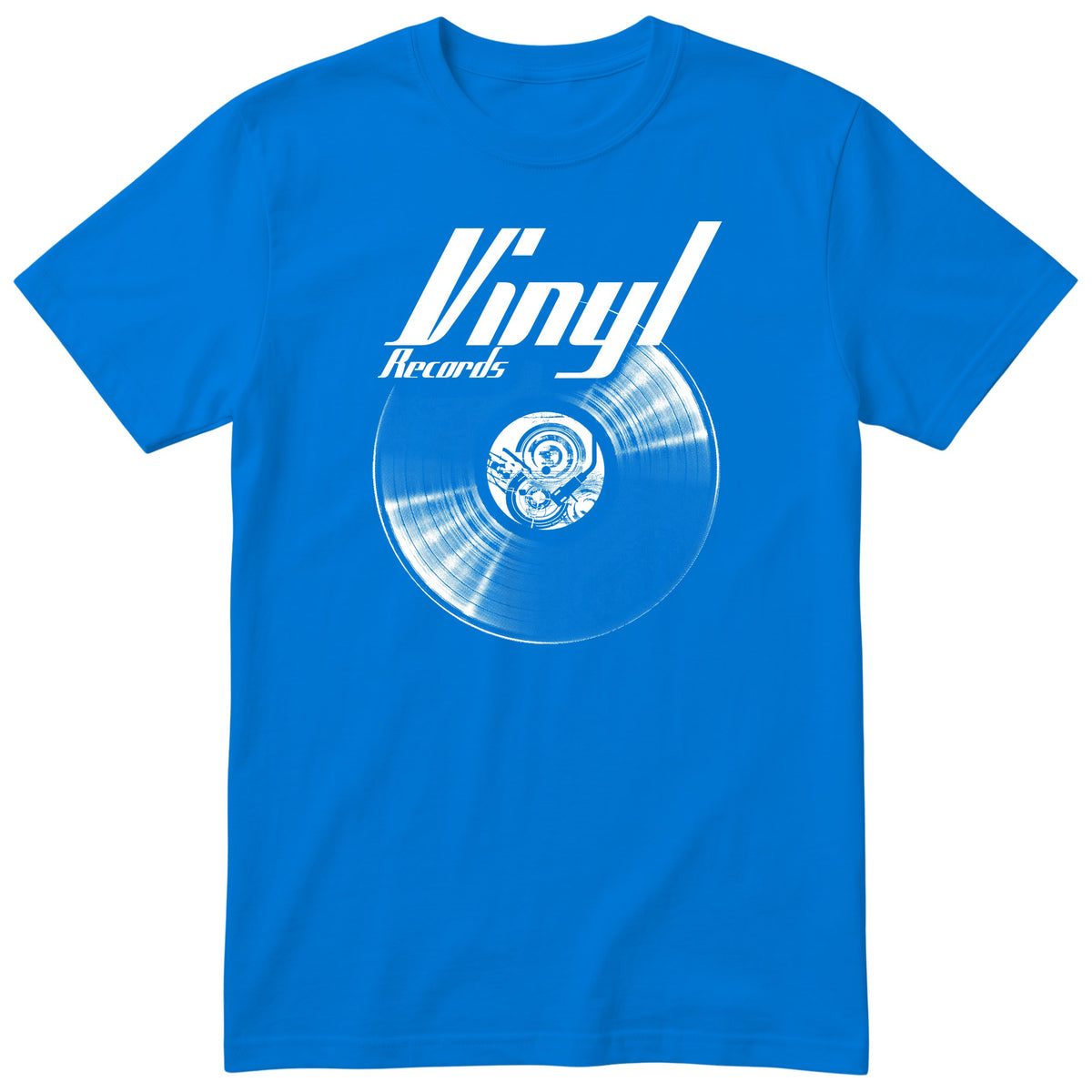 Royal Blue Vinyl Records t-shirt - vinyl record print, gift for vinyl lovers, GitGraf