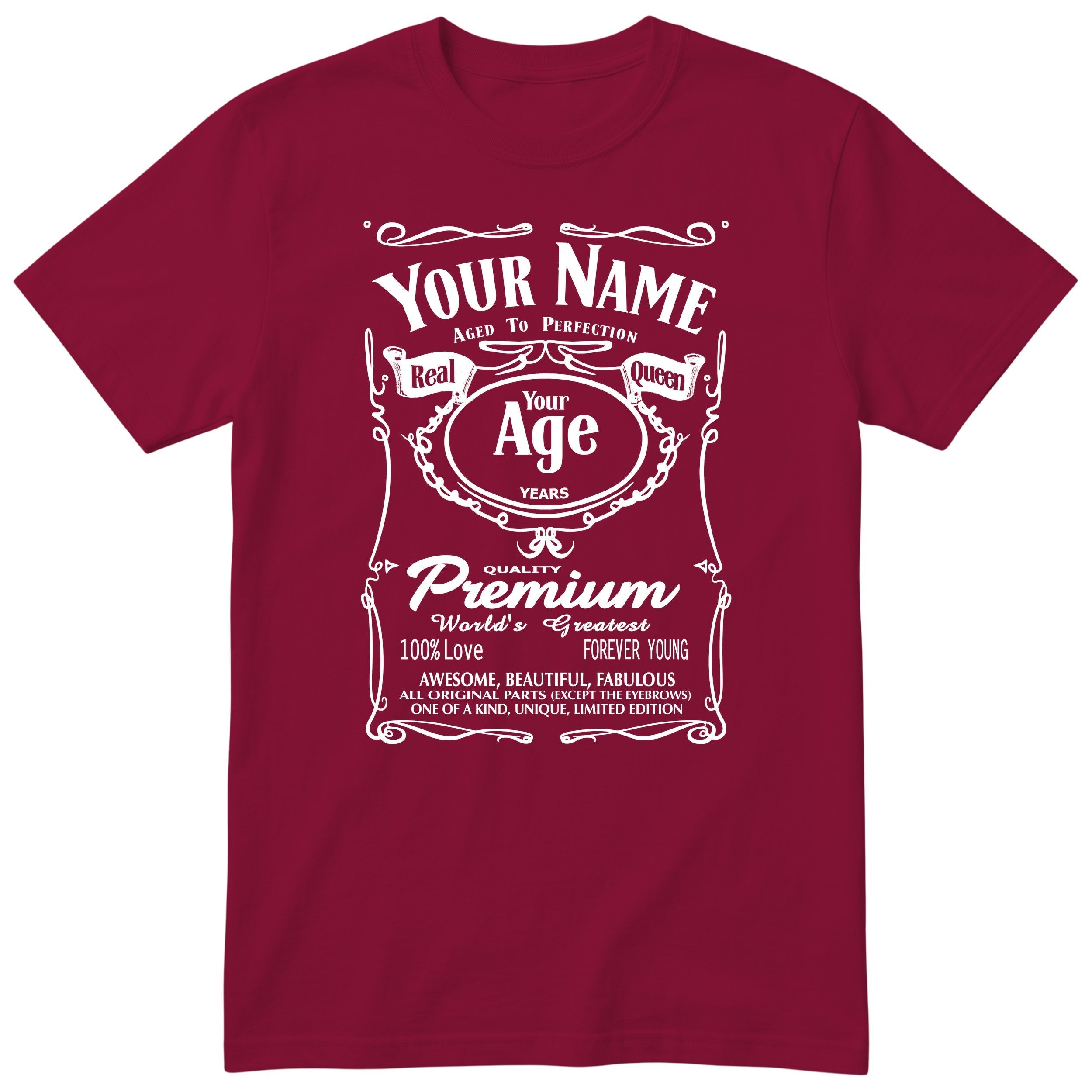 Personalised Legend Real Queen Birthday T-Shirt - Burgundy