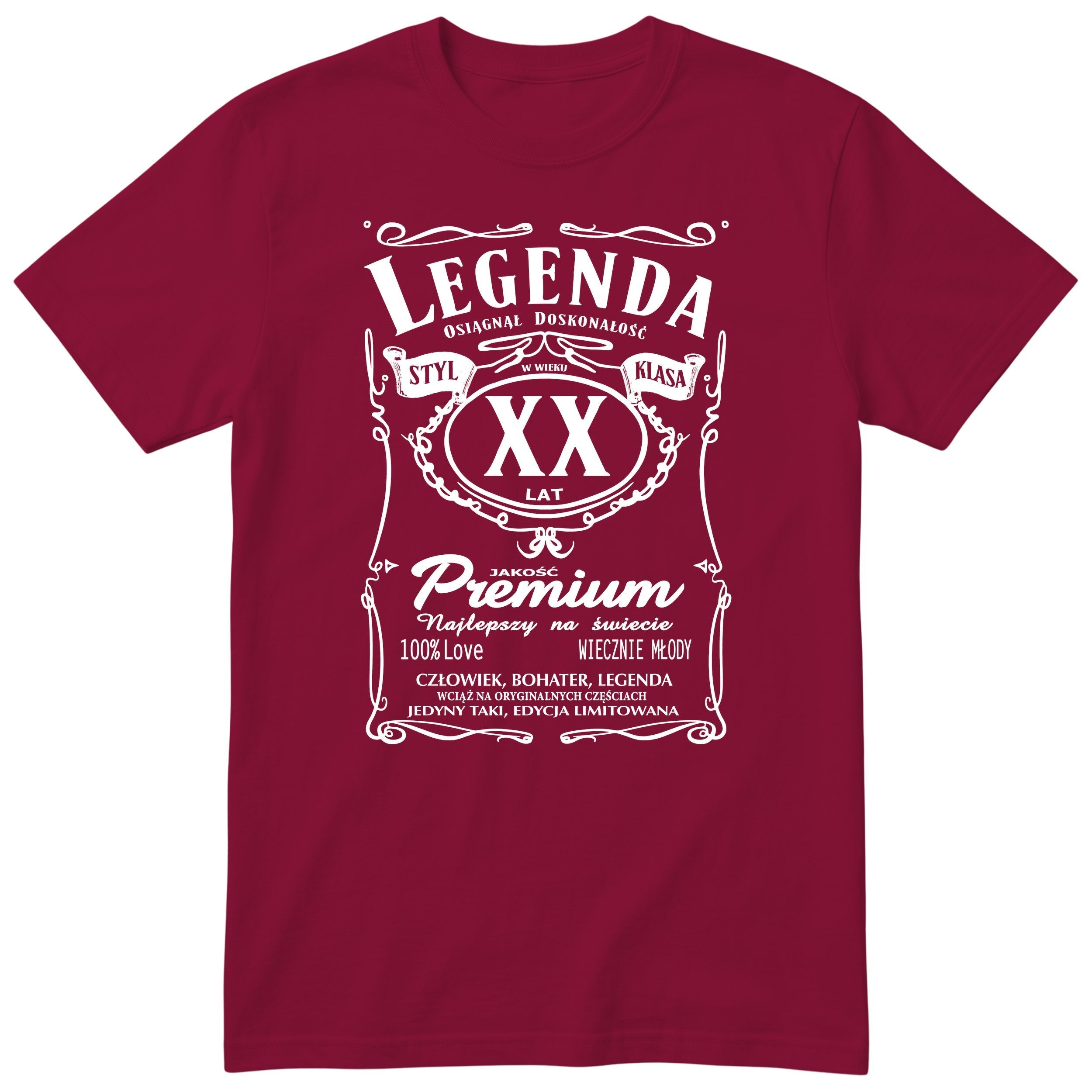XX lat Legenda Styl Klasa - bordowa