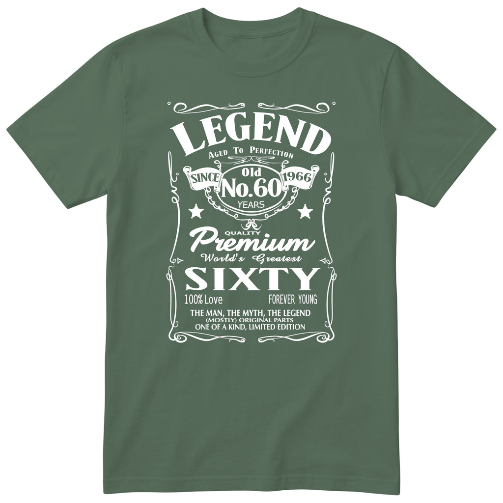 Koszulka na 60 Urodziny dla Mężczyzny – Legend Retro Label | Śmieszny Prezent