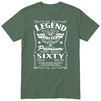 Koszulka na 60 Urodziny dla Mężczyzny – Legend Retro Label | Śmieszny Prezent