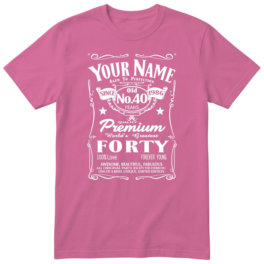 Personalised 40th Birthday T-Shirt Women Fabulous at Forty