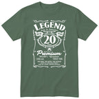 Legend 20th Birthday T-Shirt - Retro Label Gift for Son - Olive