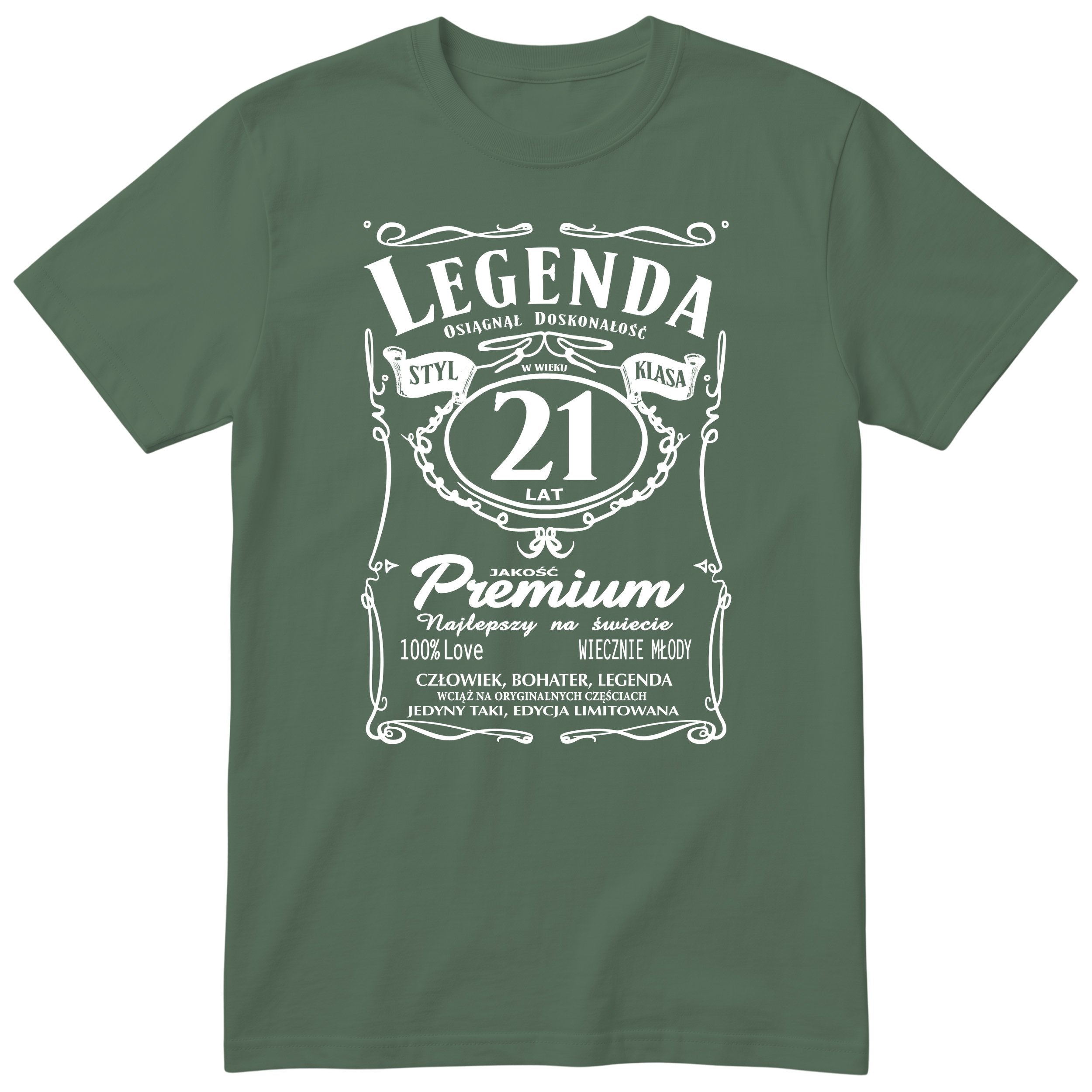 Koszulka Legenda 21 Lat - oliwkowa