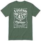 Legend 45th Birthday T-Shirt - Retro Label Gift for Him - Olive