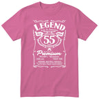 Legend Real Queen 55th birthday t-shirt for women in pink - Gildan 64000 vintage label