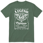 Legend 60th Birthday T-Shirt - Retro Label Gift for Dad - Olive