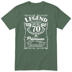 Legend 70th Birthday T-Shirt - Retro Label Gift for Grandad - Olive