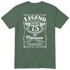 Legend 75th Birthday T-Shirt - Retro Label Gift for Grandad - Olive