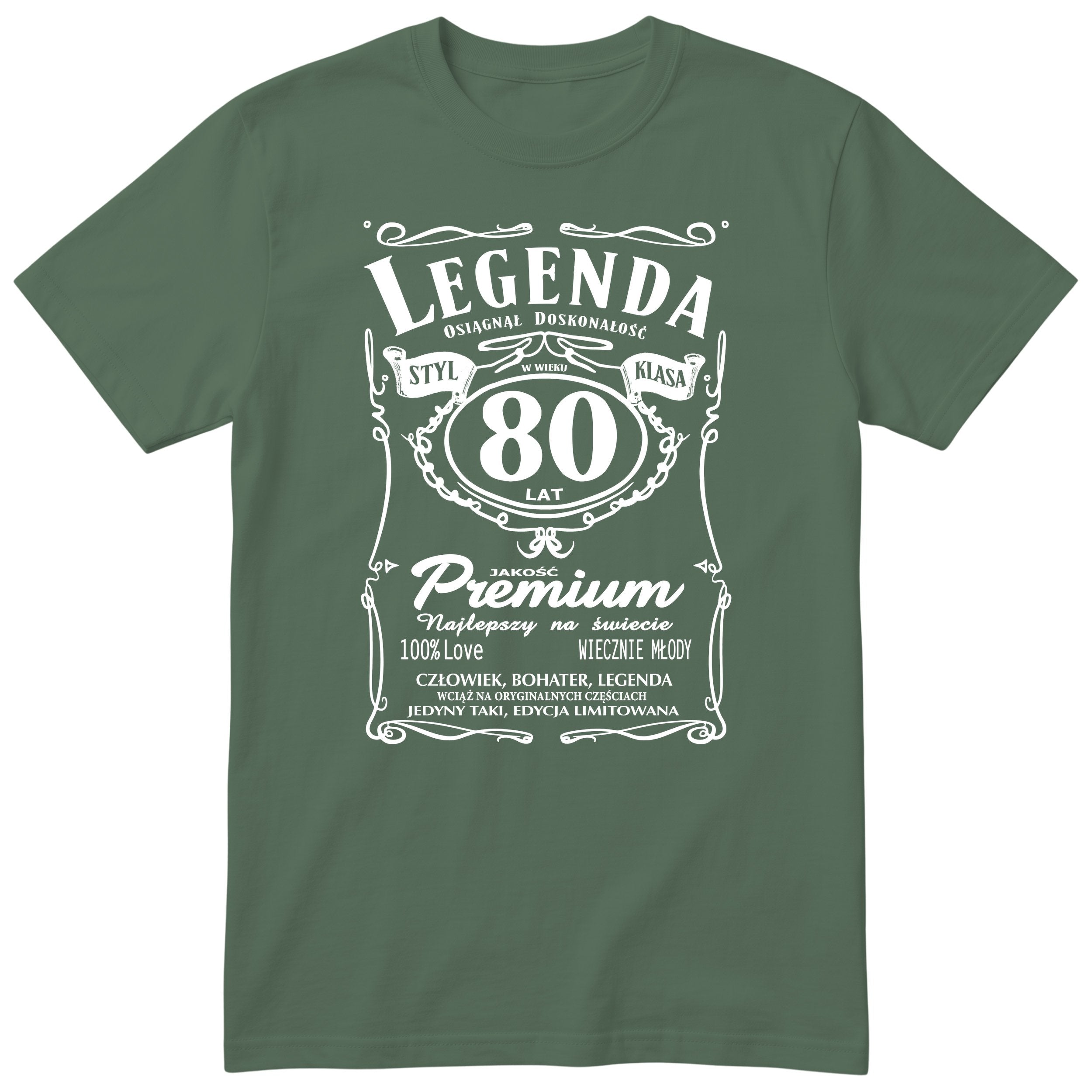 Koszulka Legenda 80 Lat - oliwkowa