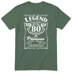 Legend 80th Birthday T-Shirt - Retro Label Gift for Grandad - Olive