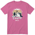 Pink Camping Awaits t-shirt - camping gift, unisex, English print