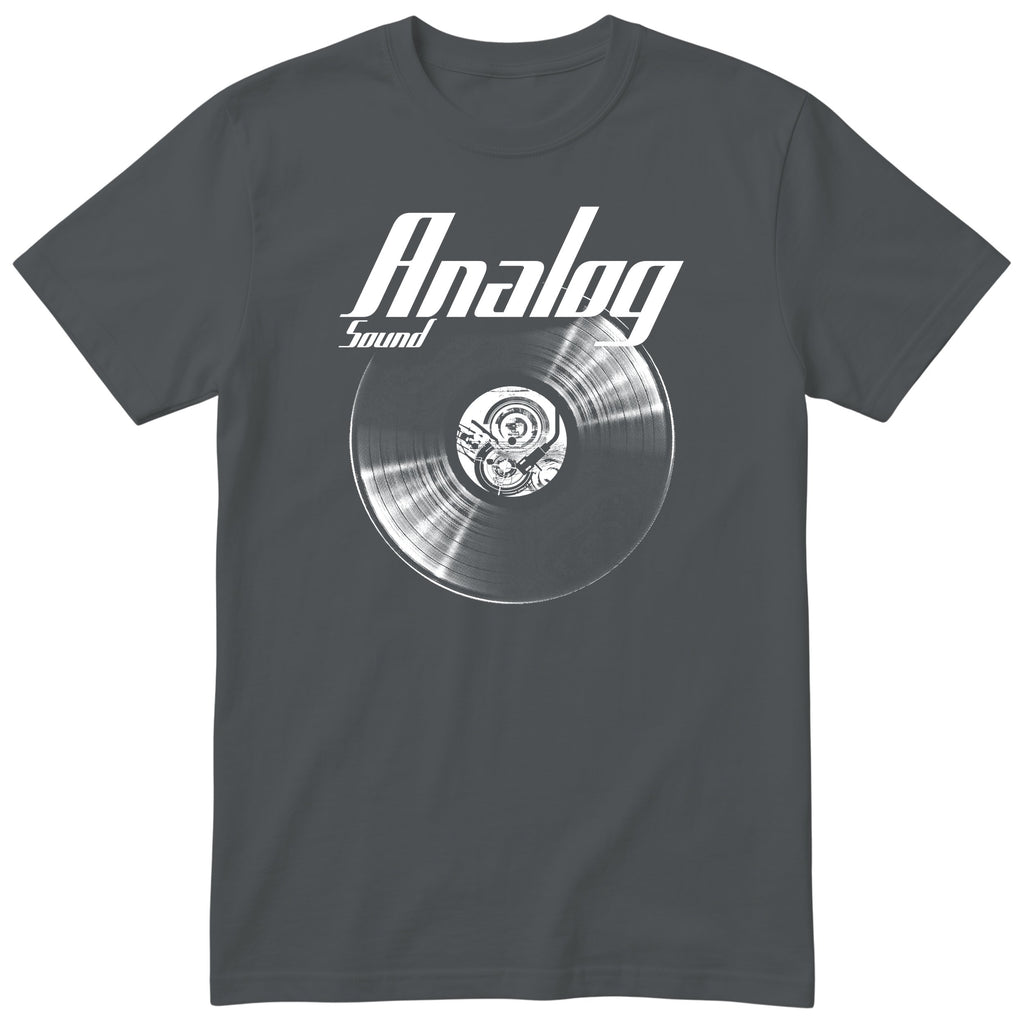 Charcoal Analog Sound Vinyl Records t-shirt - vinyl record print, gift for audiophiles and vinyl lovers, GitGraf