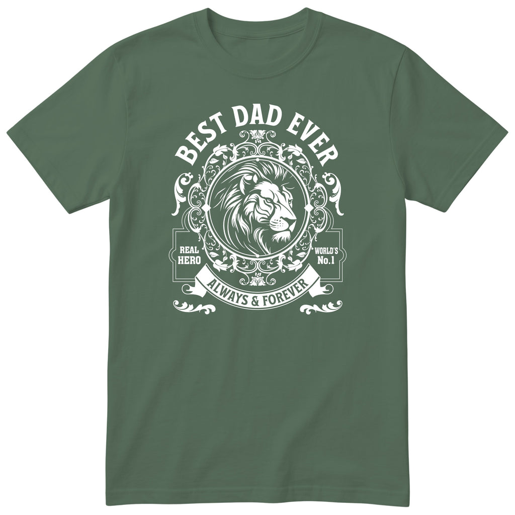 Best Dad Ever Lion T-Shirt - Olive
