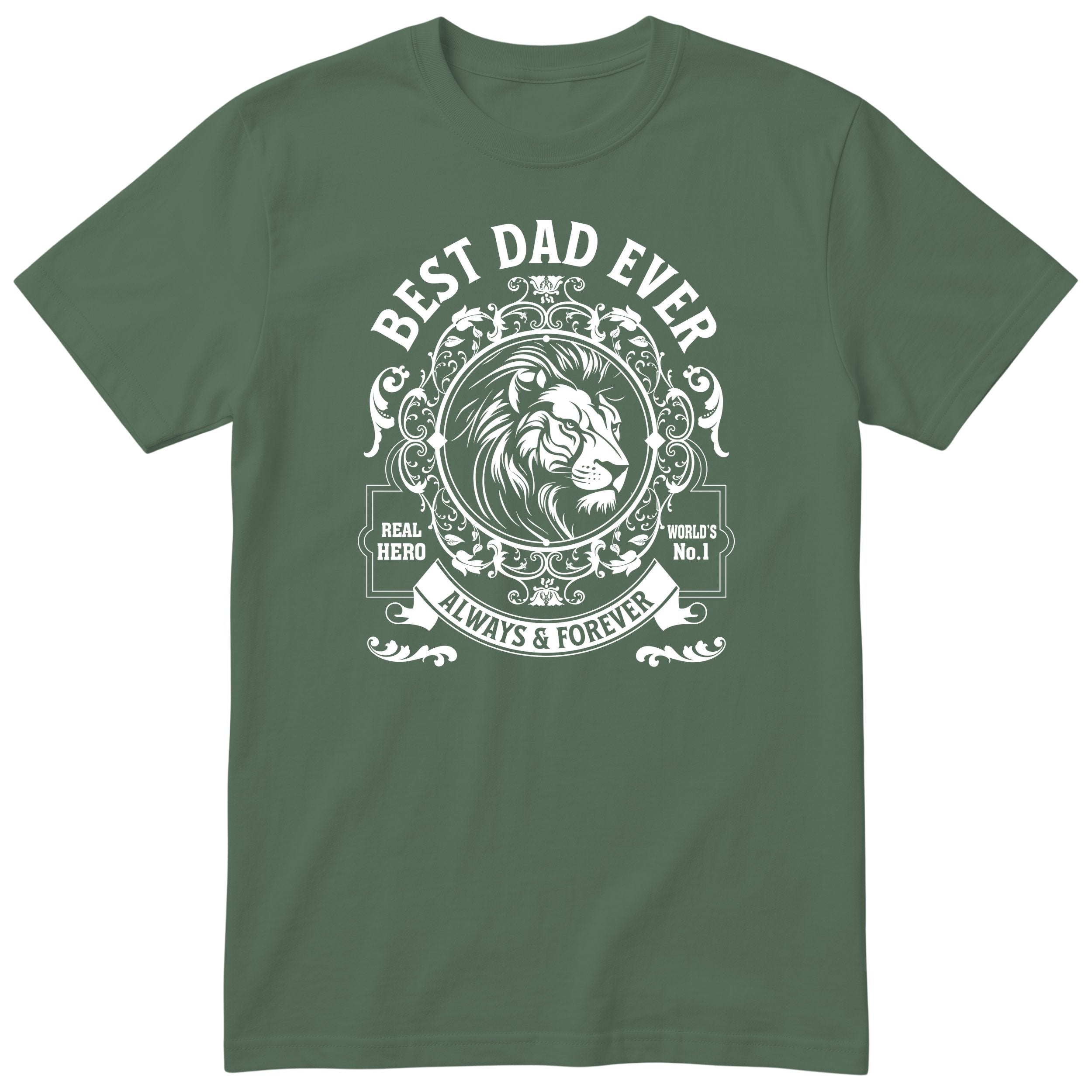 Best Dad Ever Lion T-Shirt - Olive