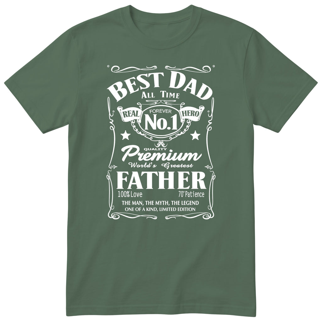 Best Dad Real Hero Whisky T-Shirt - Olive