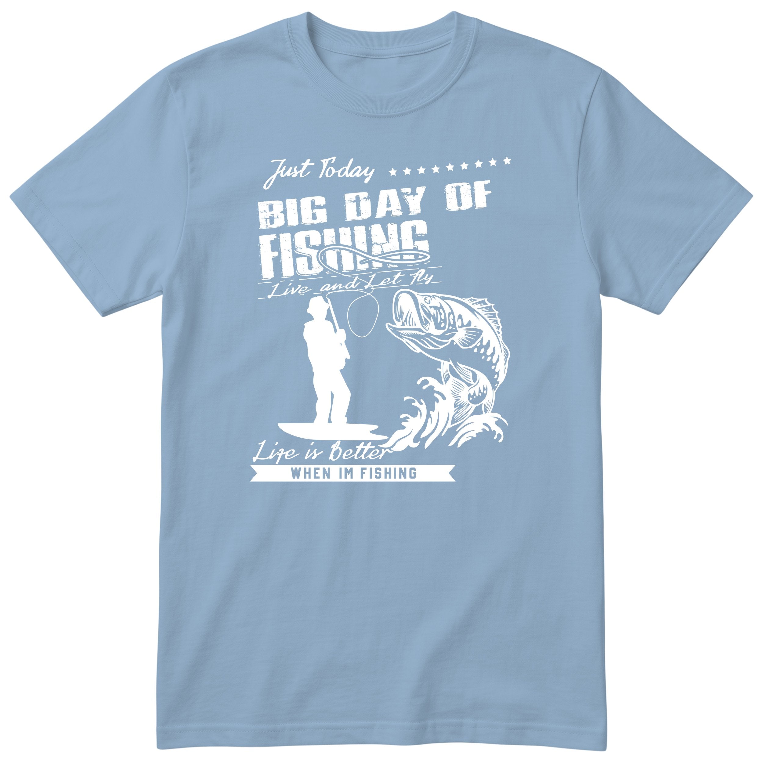 Big Day of Fishing angler tee light blue