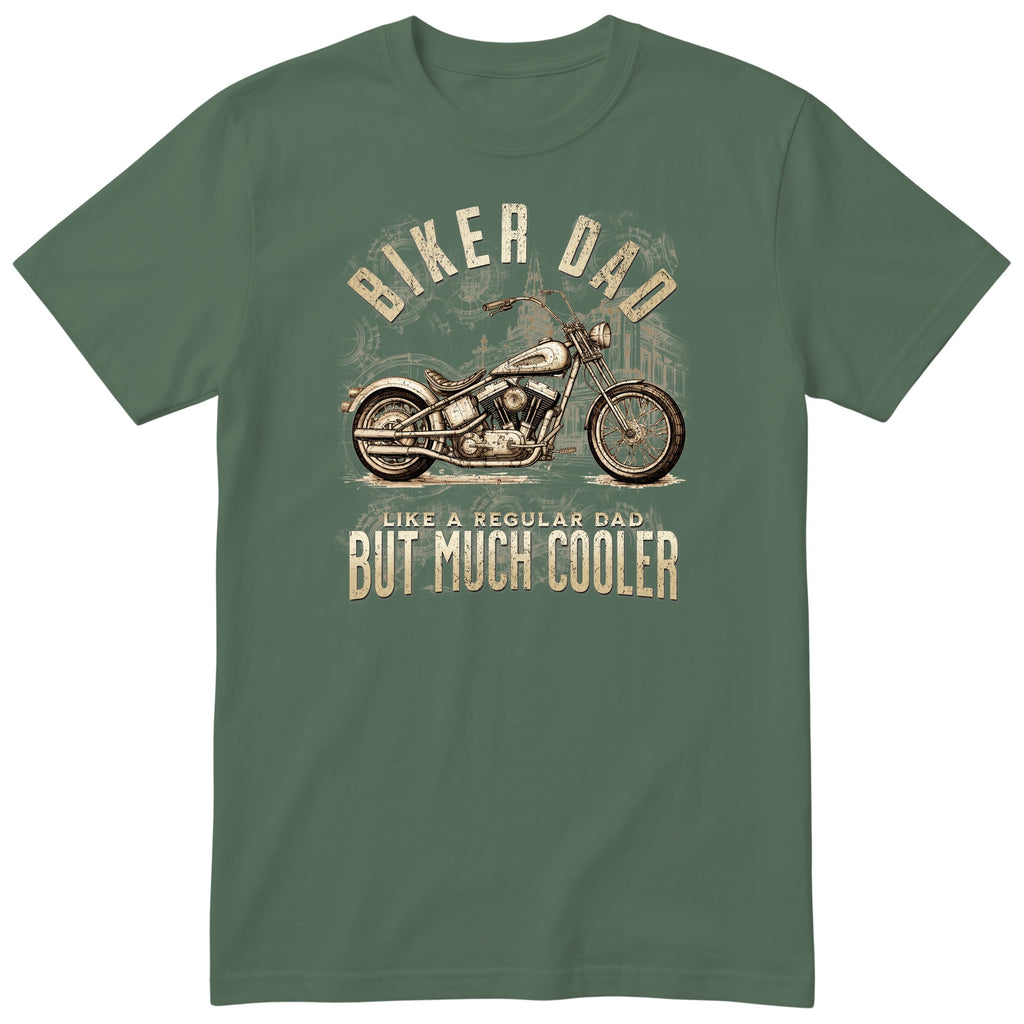 Biker Dad Chopper Motorcycle T-Shirt - Olive