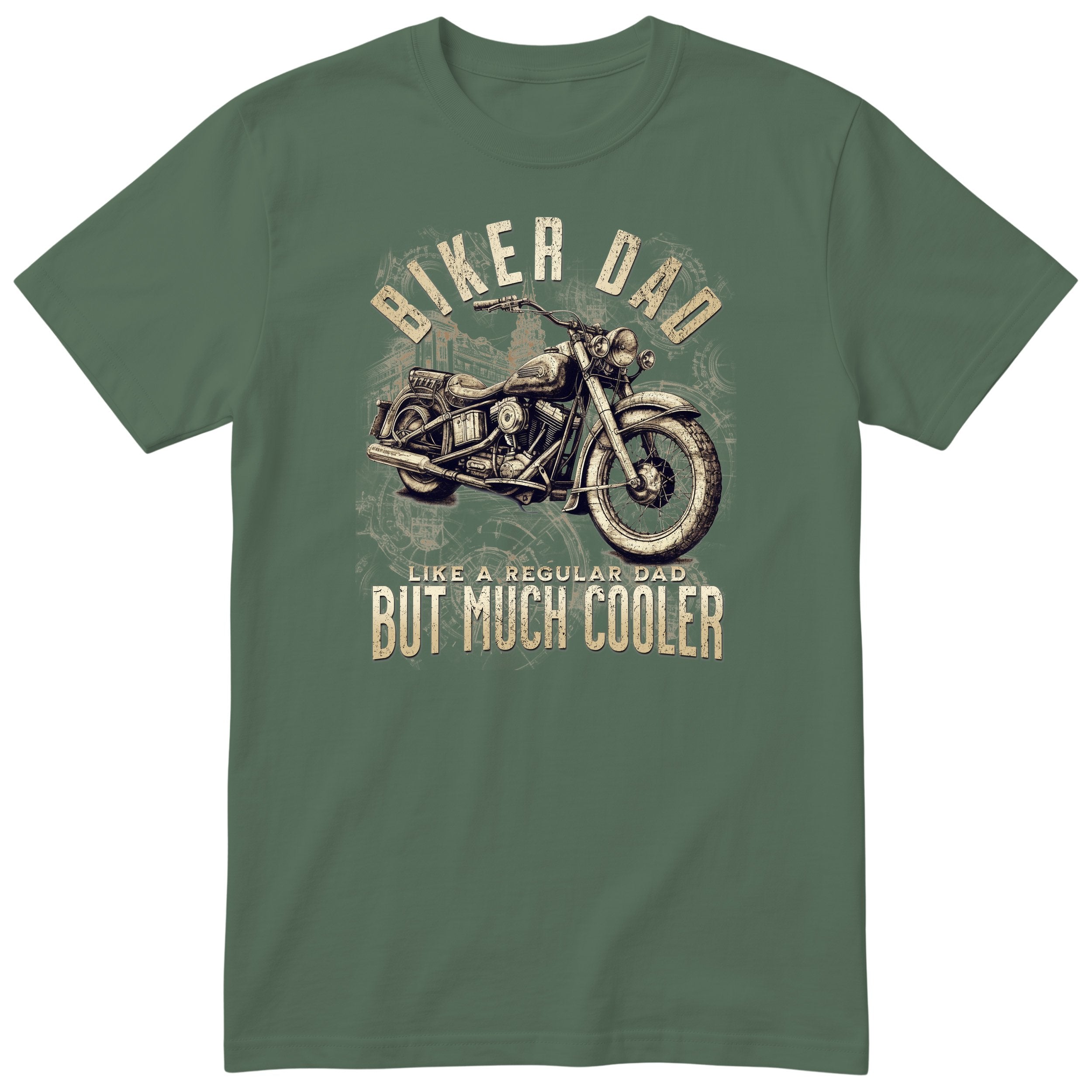 Biker Dad Vintage Motorcycle T-Shirt - Olive