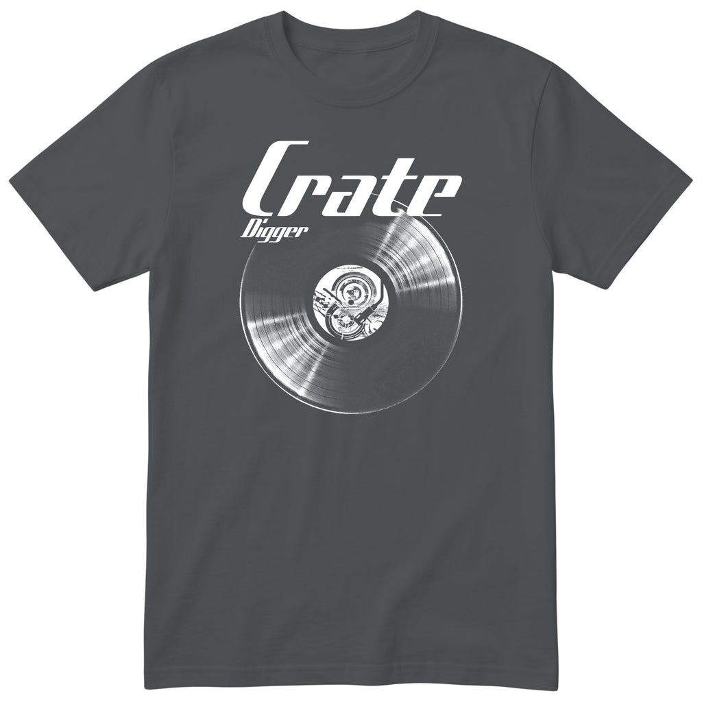 Charcoal Crate Digger Vinyl Records t-shirt - vinyl record print, gift for vinyl collectors, GitGraf