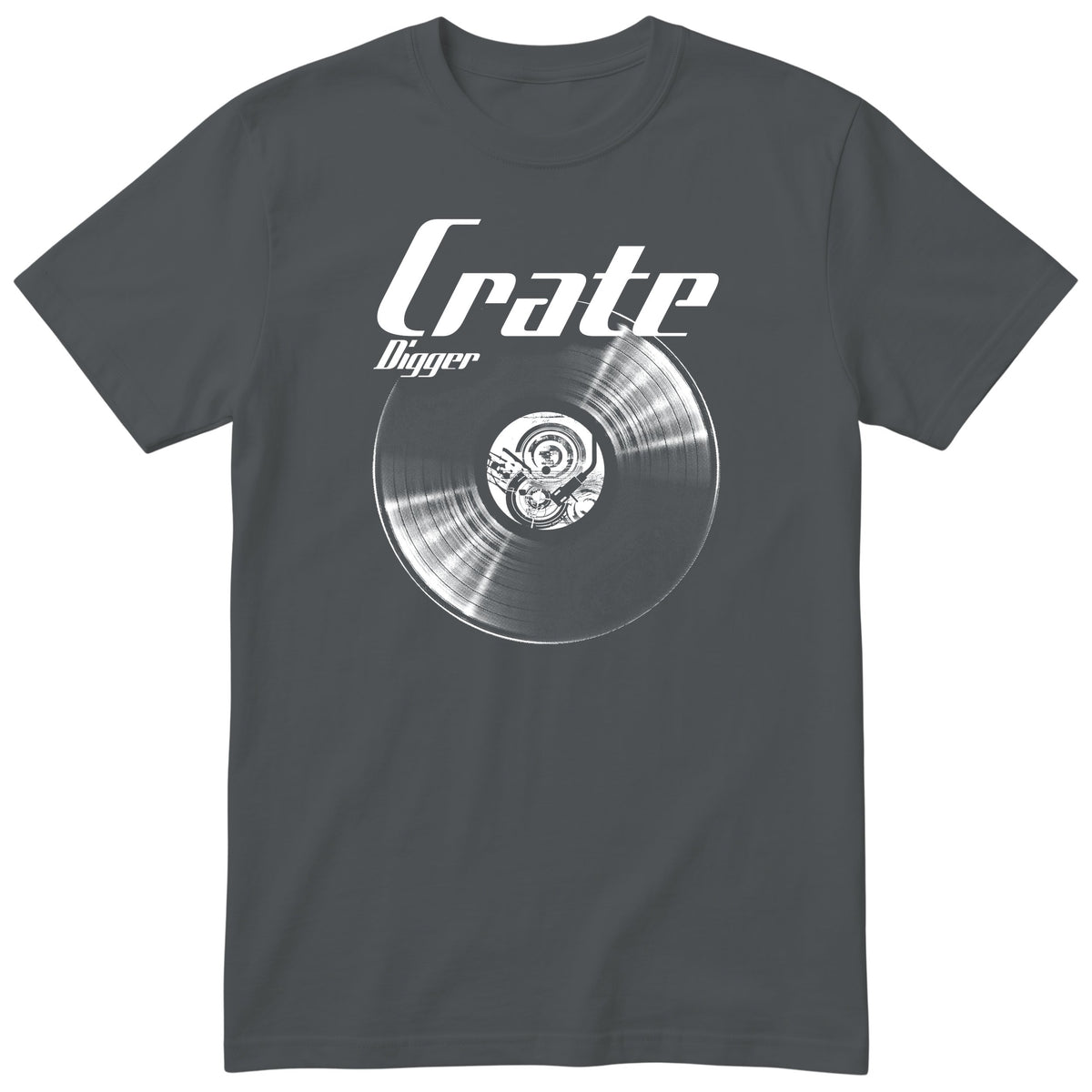 Charcoal Crate Digger Vinyl Records t-shirt - vinyl record print, gift for vinyl collectors, GitGraf