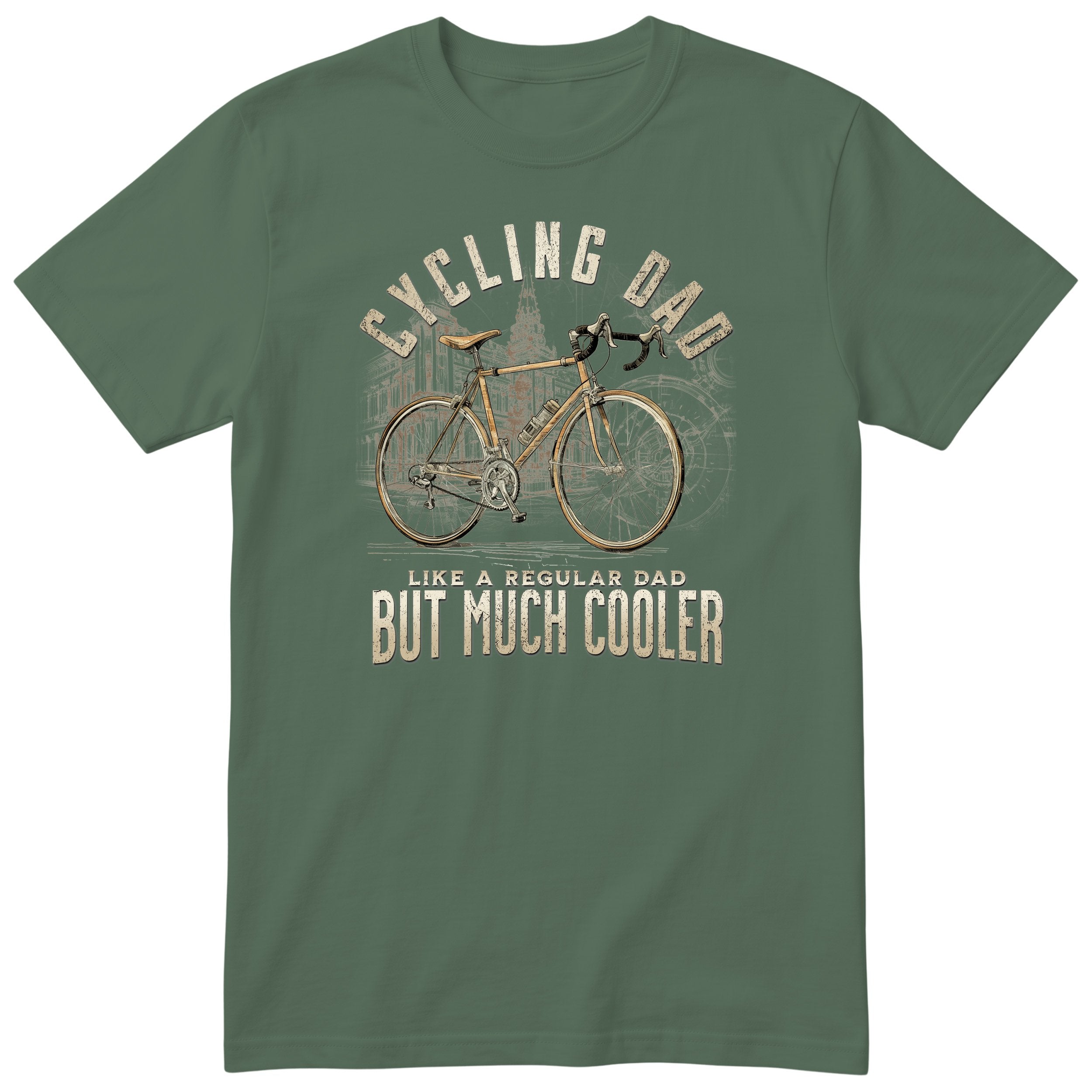 Cycling Dad Road Bike T-Shirt - Olive