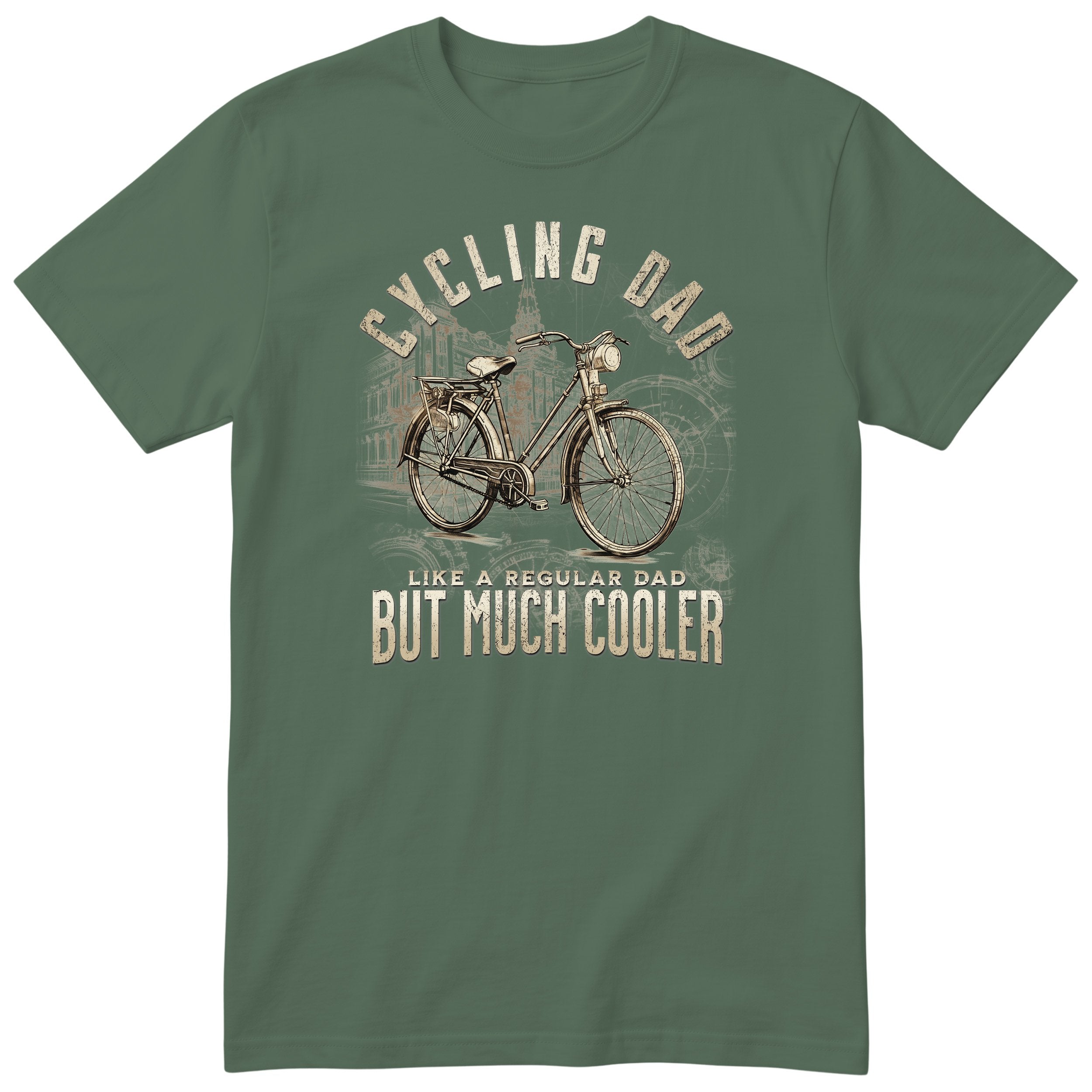 Cycling Dad Vintage Bike T-Shirt - Olive