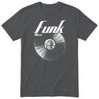 Charcoal Funk Music Vinyl Records t-shirt - vinyl record print, gift for funk fans, GitGraf