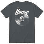 Charcoal House Music Vinyl Records t-shirt - vinyl record print, gift for DJs and house music fans, GitGraf