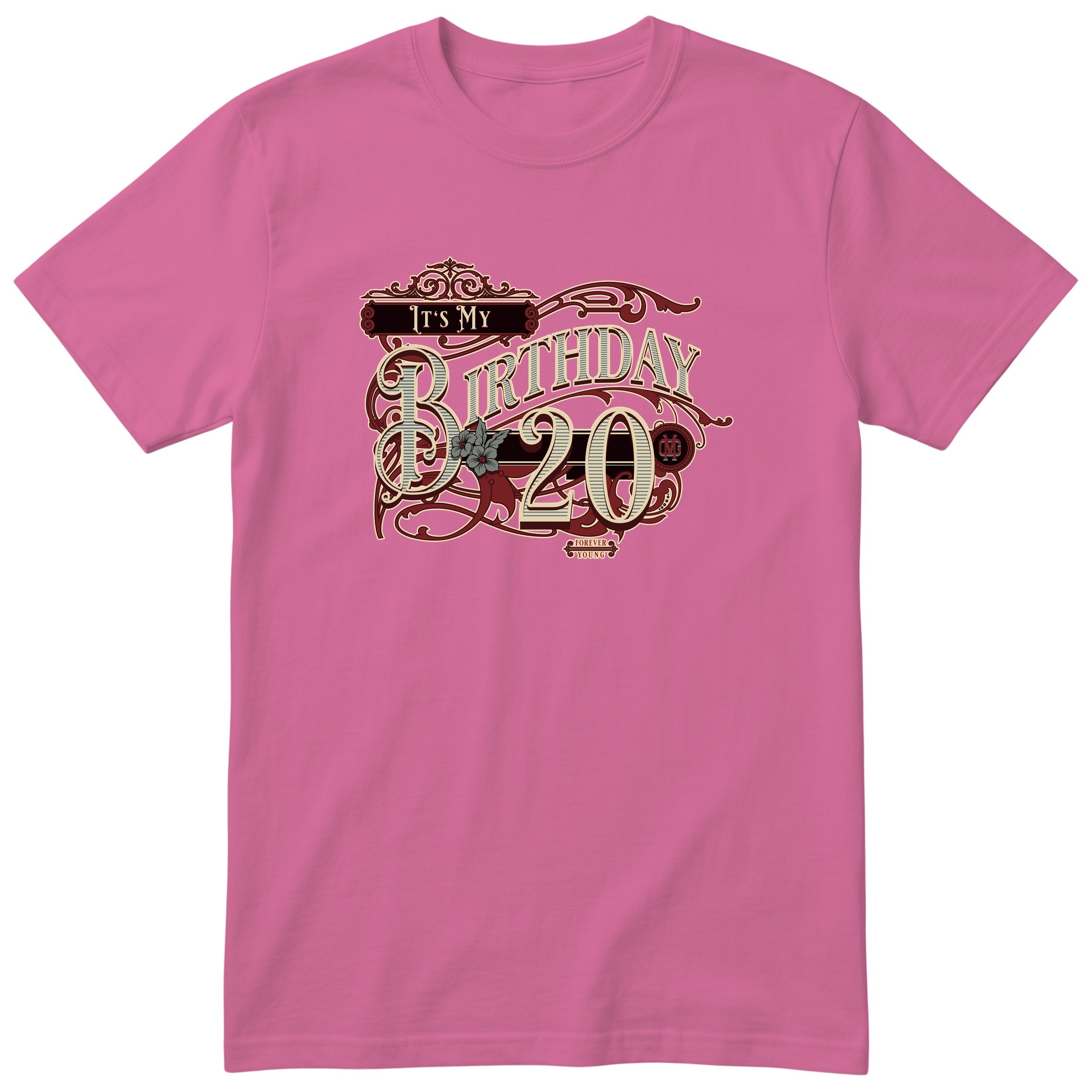 It's My Birthday 20 retro tee - pink