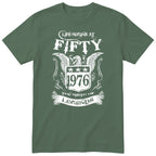 Olive Life Begins At Fifty t-shirt - 50th birthday gift for him with an eagle crest