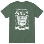 Olive Life Begins At Sixty t-shirt - 60th birthday gift for him with an eagle crest