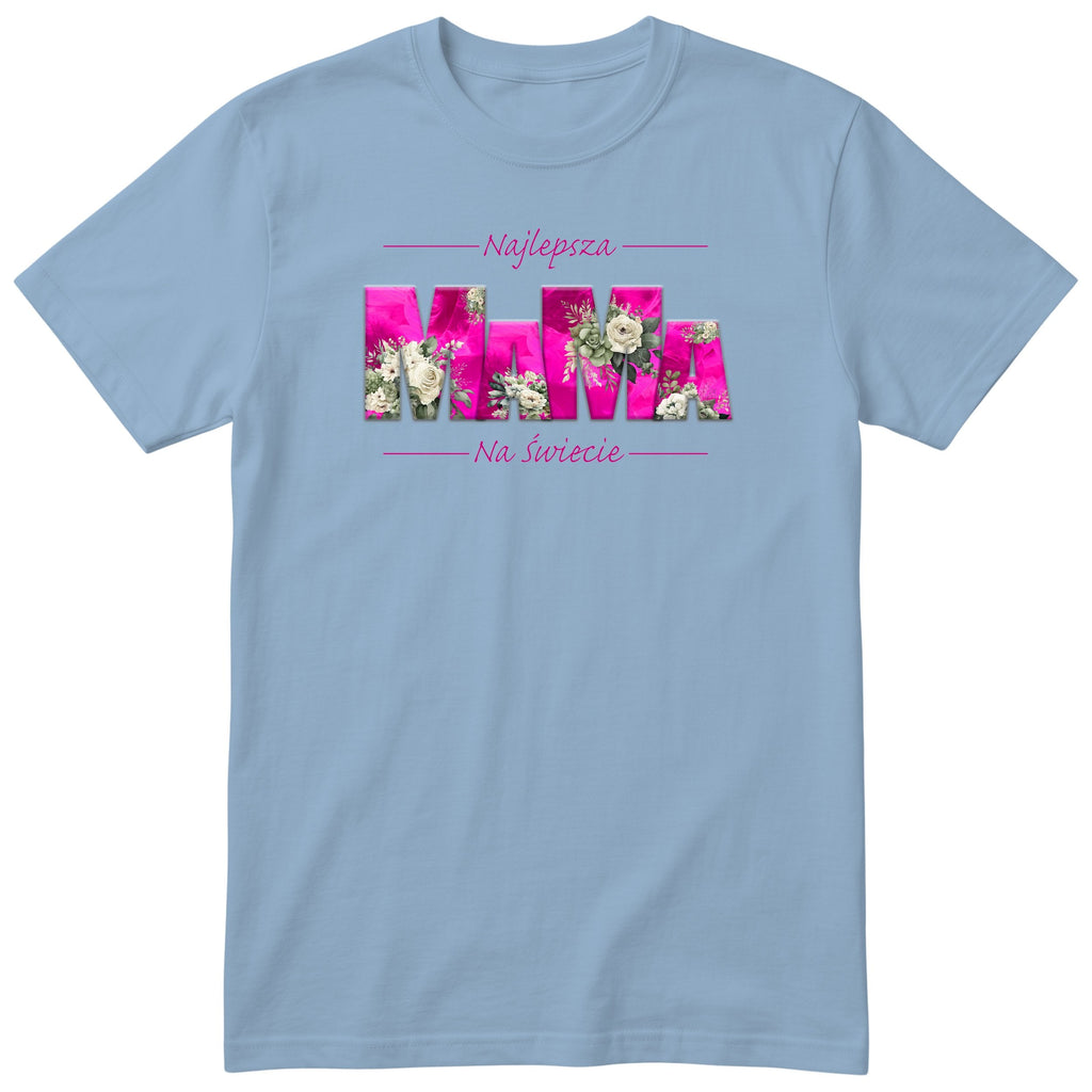 Koszulka błękitna - Pink Floral