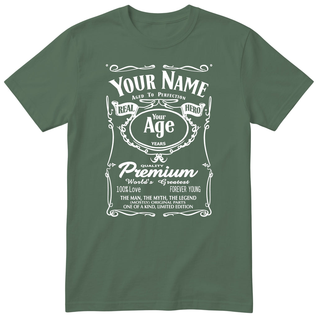 Legend Personalised Birthday T-Shirt for Him - Olive