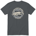 Live Fast Drive Hard garage tee charcoal front