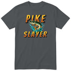 Pike Slayer Fishing T-Shirt - Funny Angler Gift Tee - Charcoal
