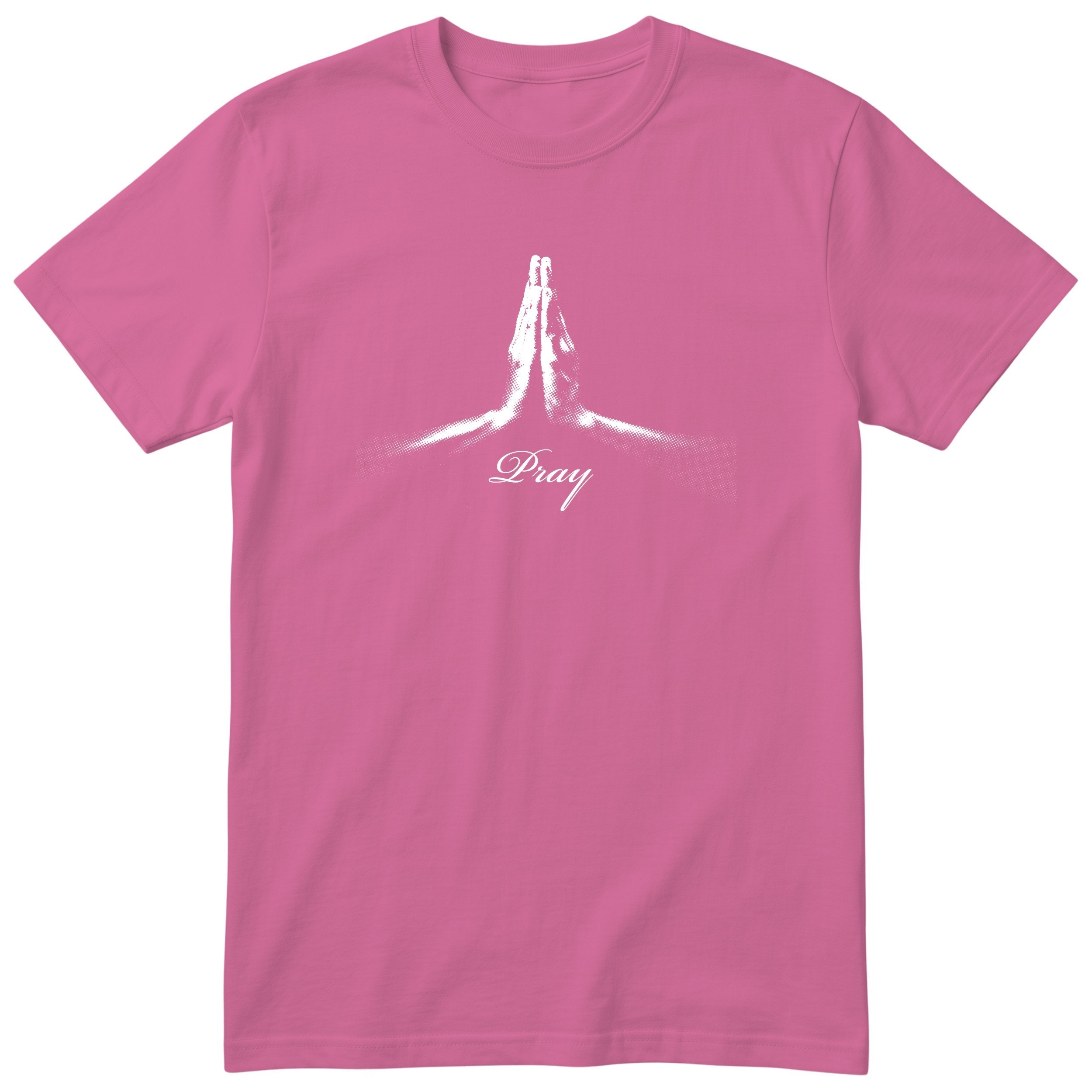 Pray T-Shirt | Prayer Hands Faith Design | Christian Gift - Pink